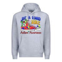 Heather Grey be a kind sole autism awareness Premium Hoodie - MaliasSmallBusiness