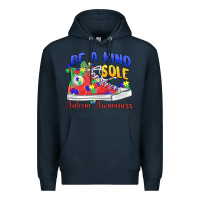 Navy be a kind sole autism awareness Premium Hoodie - MaliasSmallBusiness