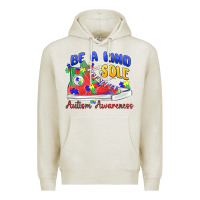 Oatmeal Heather be a kind sole autism awareness Premium Hoodie - MaliasSmallBusiness