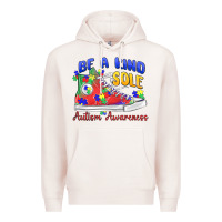 Pale Pink be a kind sole autism awareness Premium Hoodie - MaliasSmallBusiness