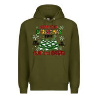 Army Green farm fresh christmas trees Premium Hoodie - MaliasSmallBusiness