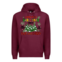 Burgundy farm fresh christmas trees Premium Hoodie - MaliasSmallBusiness