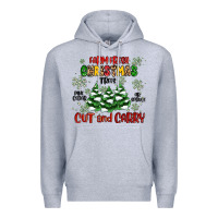 Heather Grey farm fresh christmas trees Premium Hoodie - MaliasSmallBusiness