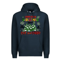 Navy farm fresh christmas trees Premium Hoodie - MaliasSmallBusiness