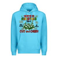 Ocean Blue farm fresh christmas trees Premium Hoodie - MaliasSmallBusiness