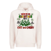 Pale Pink farm fresh christmas trees Premium Hoodie - MaliasSmallBusiness