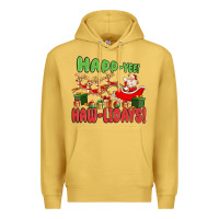 Antique Gold happ yee haw lidays Premium Hoodie - MaliasSmallBusiness