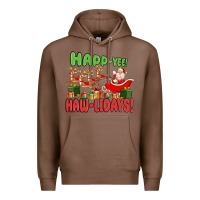 Chestnut happ yee haw lidays Premium Hoodie - MaliasSmallBusiness