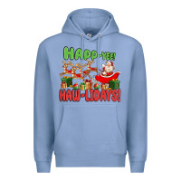Colony Blue happ yee haw lidays Premium Hoodie - MaliasSmallBusiness