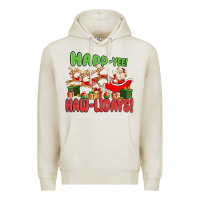 Oatmeal Heather happ yee haw lidays Premium Hoodie - MaliasSmallBusiness
