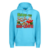Ocean Blue happ yee haw lidays Premium Hoodie - MaliasSmallBusiness