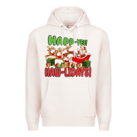 Pale Pink happ yee haw lidays Premium Hoodie - MaliasSmallBusiness
