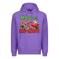 Purple happ yee haw lidays Premium Hoodie - MaliasSmallBusiness