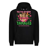 Black tis the season for tamales tama la la la Premium Hoodie - MaliasSmallBusiness
