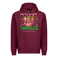 Burgundy tis the season for tamales tama la la la Premium Hoodie - MaliasSmallBusiness