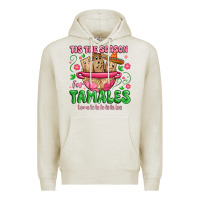 Oatmeal Heather tis the season for tamales tama la la la Premium Hoodie - MaliasSmallBusiness