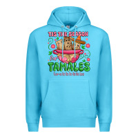 Ocean Blue tis the season for tamales tama la la la Premium Hoodie - MaliasSmallBusiness