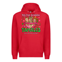 Red tis the season for tamales tama la la la Premium Hoodie - MaliasSmallBusiness
