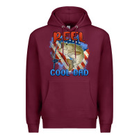 Burgundy reel cool dad Premium Hoodie - MaliasSmallBusiness