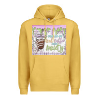 Antique Gold fueled by iced coffee and anxiety Premium Hoodie - MaliasSmallBusiness