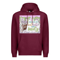 Burgundy fueled by iced coffee and anxiety Premium Hoodie - MaliasSmallBusiness