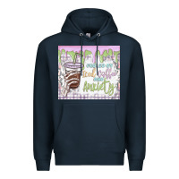 Navy fueled by iced coffee and anxiety Premium Hoodie - MaliasSmallBusiness