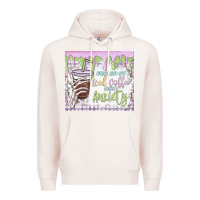 Pale Pink fueled by iced coffee and anxiety Premium Hoodie - MaliasSmallBusiness