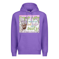 Purple fueled by iced coffee and anxiety Premium Hoodie - MaliasSmallBusiness