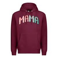 Burgundy mama christmas plaid Premium Hoodie - MaliasSmallBusiness