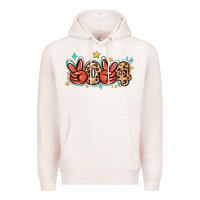 Pale Pink 2024 stars and leopard Premium Hoodie - MaliasSmallBusiness