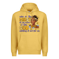 Antique Gold even in the midst of my storm i see god working it Premium Hoodie - MaliasSmallBusiness