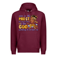 Burgundy even in the midst of my storm i see god working it Premium Hoodie - MaliasSmallBusiness
