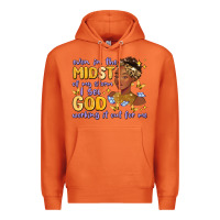 Carrot even in the midst of my storm i see god working it Premium Hoodie - MaliasSmallBusiness