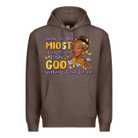 Coffee even in the midst of my storm i see god working it Premium Hoodie - MaliasSmallBusiness
