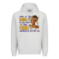 Dove Grey even in the midst of my storm i see god working it Premium Hoodie - MaliasSmallBusiness