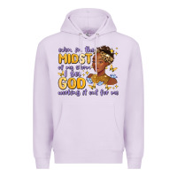 Lilac even in the midst of my storm i see god working it Premium Hoodie - MaliasSmallBusiness