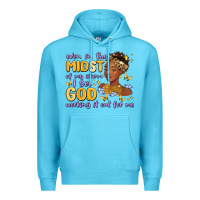 Ocean Blue even in the midst of my storm i see god working it Premium Hoodie - MaliasSmallBusiness