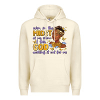 Sandshell even in the midst of my storm i see god working it Premium Hoodie - MaliasSmallBusiness