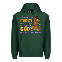Sports Green even in the midst of my storm i see god working it Premium Hoodie - MaliasSmallBusiness