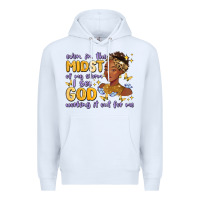 White even in the midst of my storm i see god working it Premium Hoodie - MaliasSmallBusiness