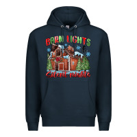 Navy barn lights and silent nights Premium Hoodie - MaliasSmallBusiness