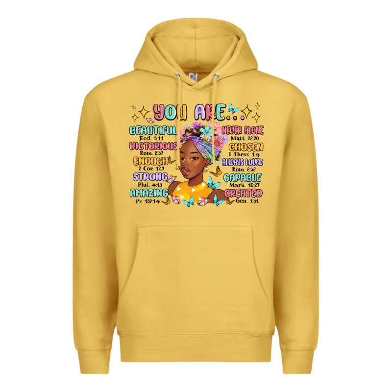 You Are Beautiful Victorious Enough Strong Premium Hoodie by MaliasSmallBusiness | Teevron