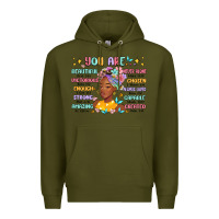 Army Green you are beautiful victorious enough strong Premium Hoodie - MaliasSmallBusiness