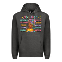 Charcoal Heather you are beautiful victorious enough strong Premium Hoodie - MaliasSmallBusiness