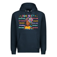 Navy you are beautiful victorious enough strong Premium Hoodie - MaliasSmallBusiness