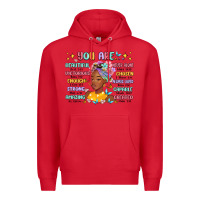 Red you are beautiful victorious enough strong Premium Hoodie - MaliasSmallBusiness