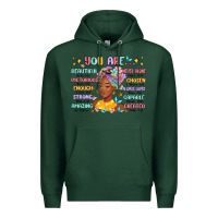 Sports Green you are beautiful victorious enough strong Premium Hoodie - MaliasSmallBusiness