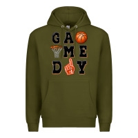 Army Green basketball game day Premium Hoodie - MaliasSmallBusiness
