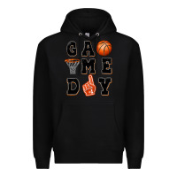 Black basketball game day Premium Hoodie - MaliasSmallBusiness