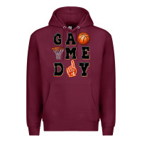 Burgundy basketball game day Premium Hoodie - MaliasSmallBusiness